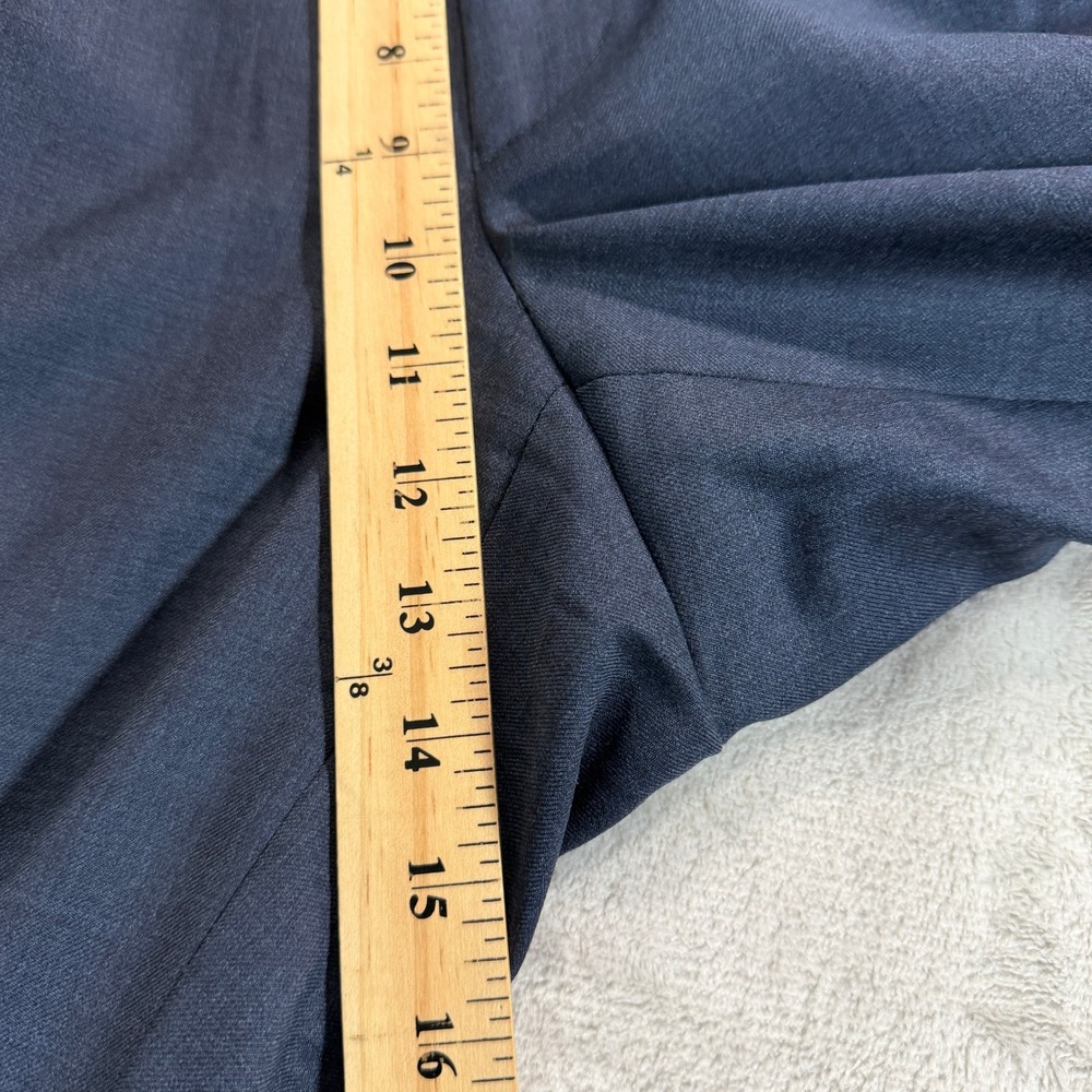 Santorelli Romeo Mens 35x34 Luxury Serge Blue Virgin Wool Flat Front Dress Pants - Picture 13 of 13